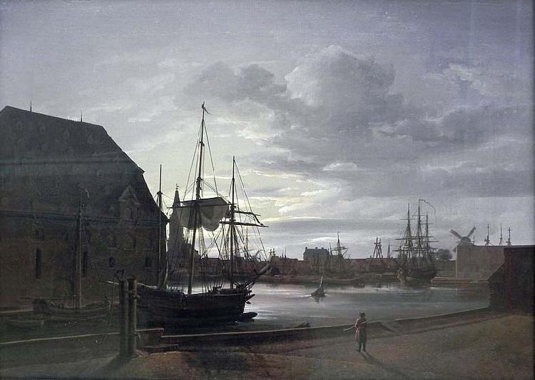 Johan Christian Dahl Frederiksholms Canal in Copenhagen with Christian IV's Brewery Sweden oil painting art